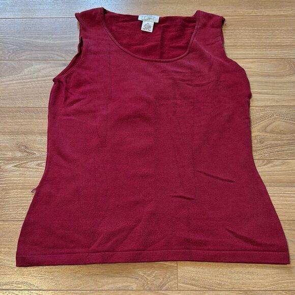 Ann Taylor Loft Red Silk Sleeveless Top Size Medium - Picture 1 of 5
